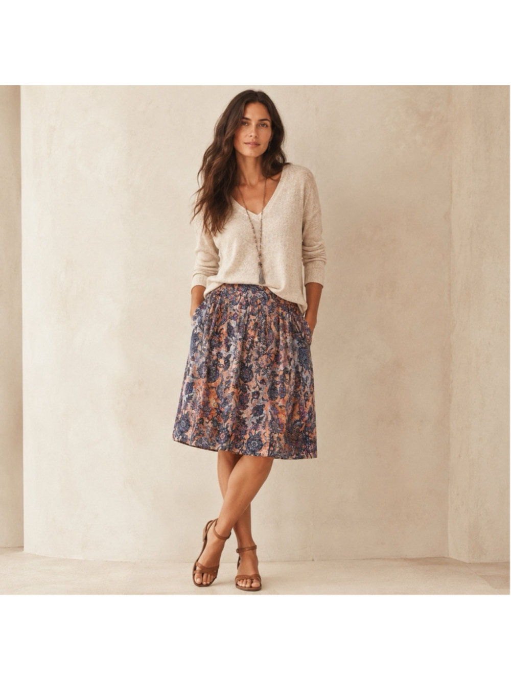Peruvian Connection | Hilldale Skirt |Floral Paisley Pleated 10